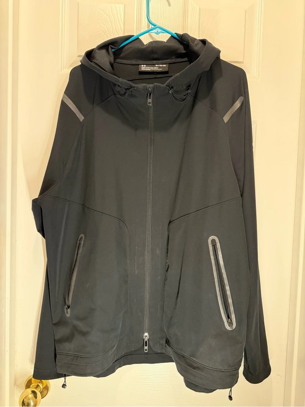 Under Armour Black Hooded Windbreaker with Reflective Accents